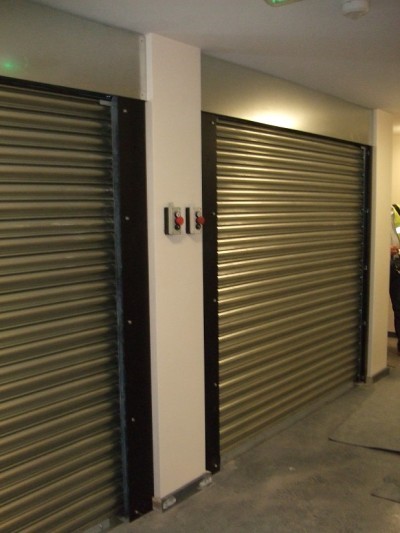 Fire Rated shutters installed for commercial and retail units use providing a security barrier
